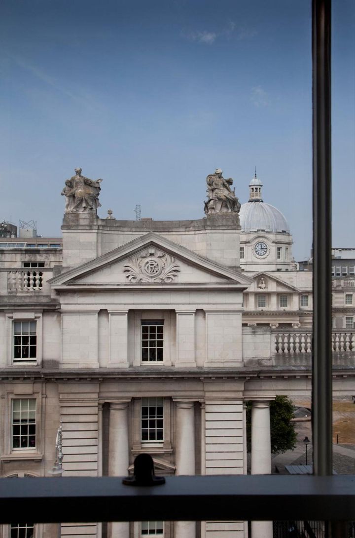 Georgian Dublin architecture viewed from the venue window
